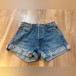 Reformation Charlie Cuffed High Rise Jean Shorts